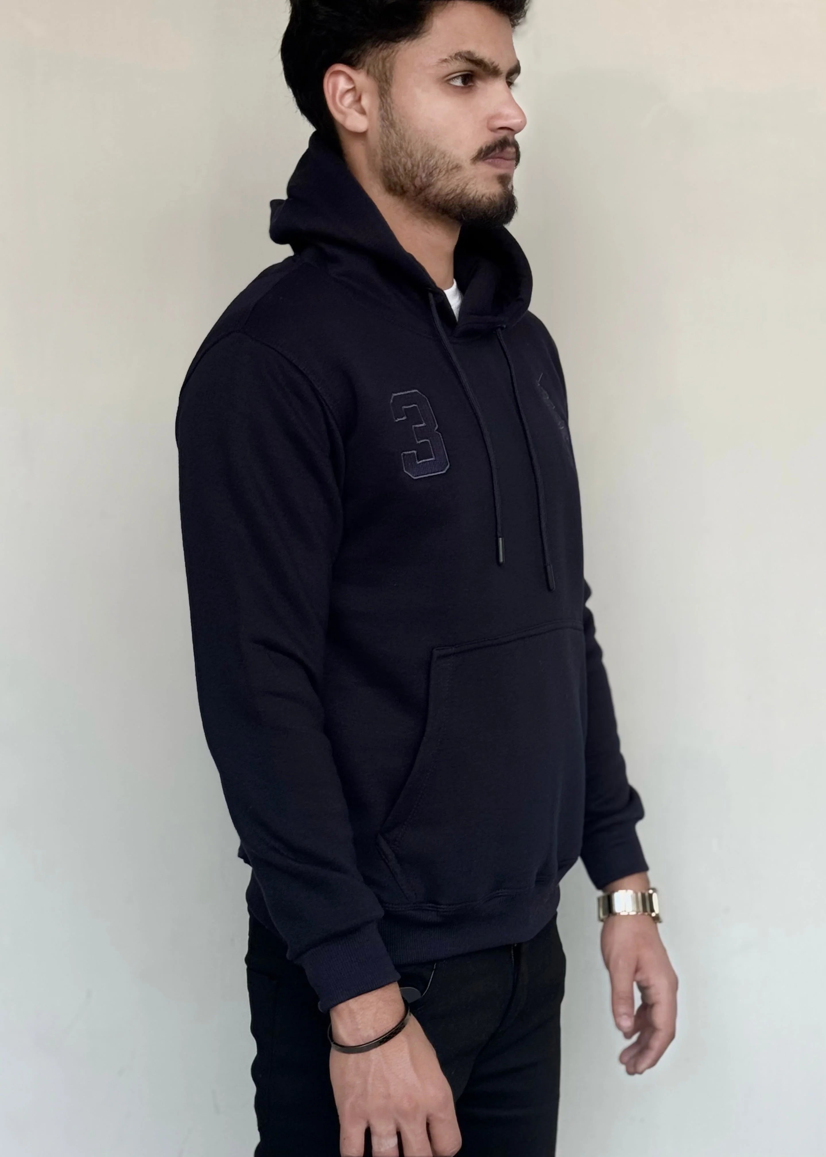 0.01 COZY CLASSIC FLEECE HOODIE-BLUE