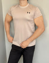 LYCRA COMFORT STYLISH HALF SLEEVES FORMAL T-SHIRT - TAN