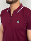 LUXURY COTTON HALF SLEEVES POLO-MAROON