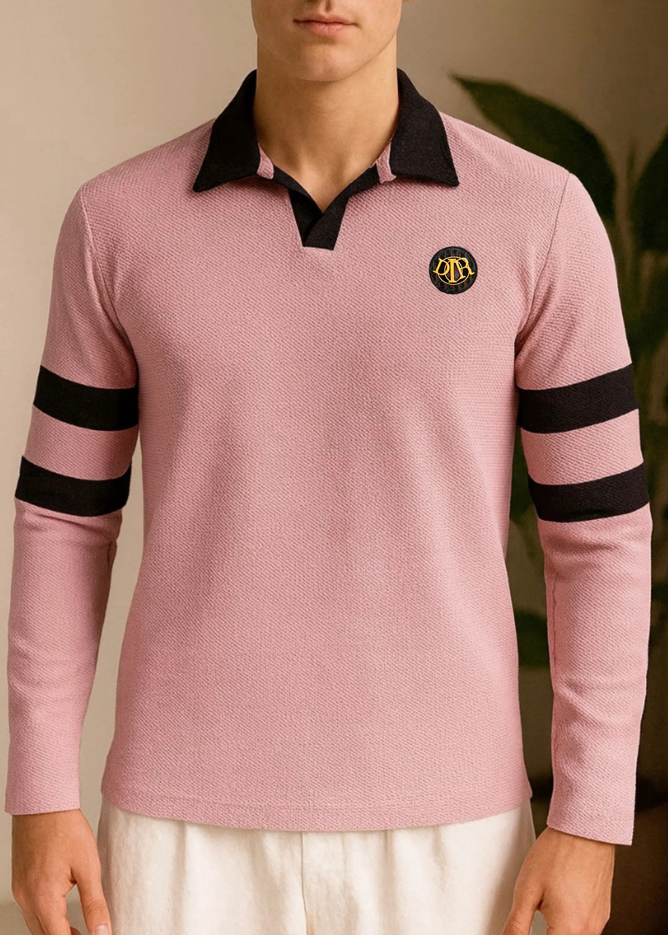 MODERN ELITE FULL-SLEEVE'S POLO-LIGHT-ROSE