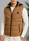 SLEEVLESS REMOVABLE & DETACHABLE JACKET-NEON BROWN