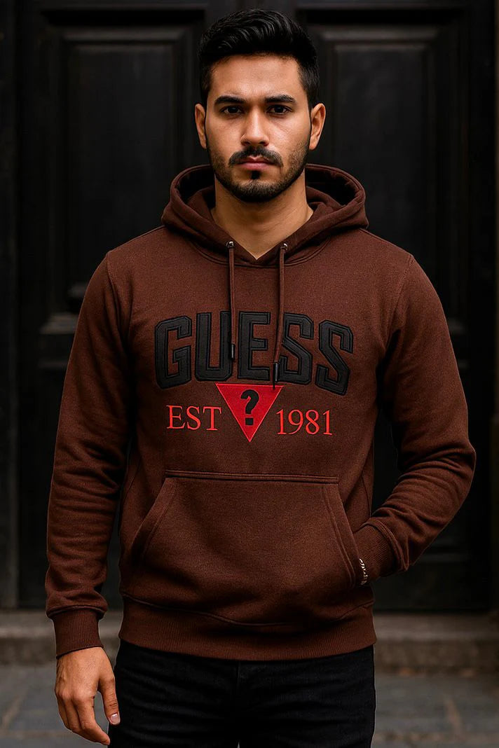 0.03 COMFORTABLE HOODIE WITH UNIQUE STYLE-BROWN