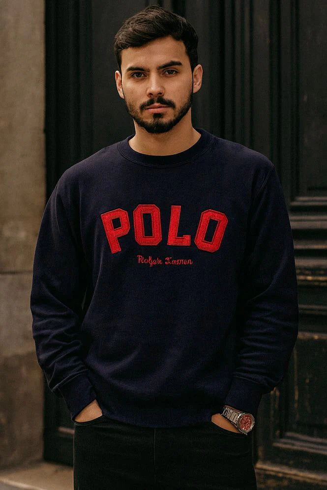 COMFORT COTTON FLEECE SWEATSHIRT'S-BLUE