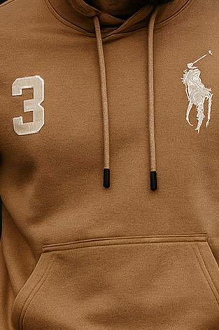 Camel Polo Heritage Hoodie-TAN